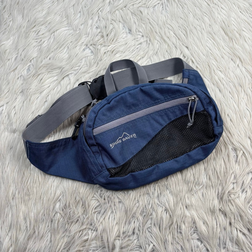 Eddie Bauer Unisex Waist Pack Fanny Pack Travel Hiking Blue Nylon